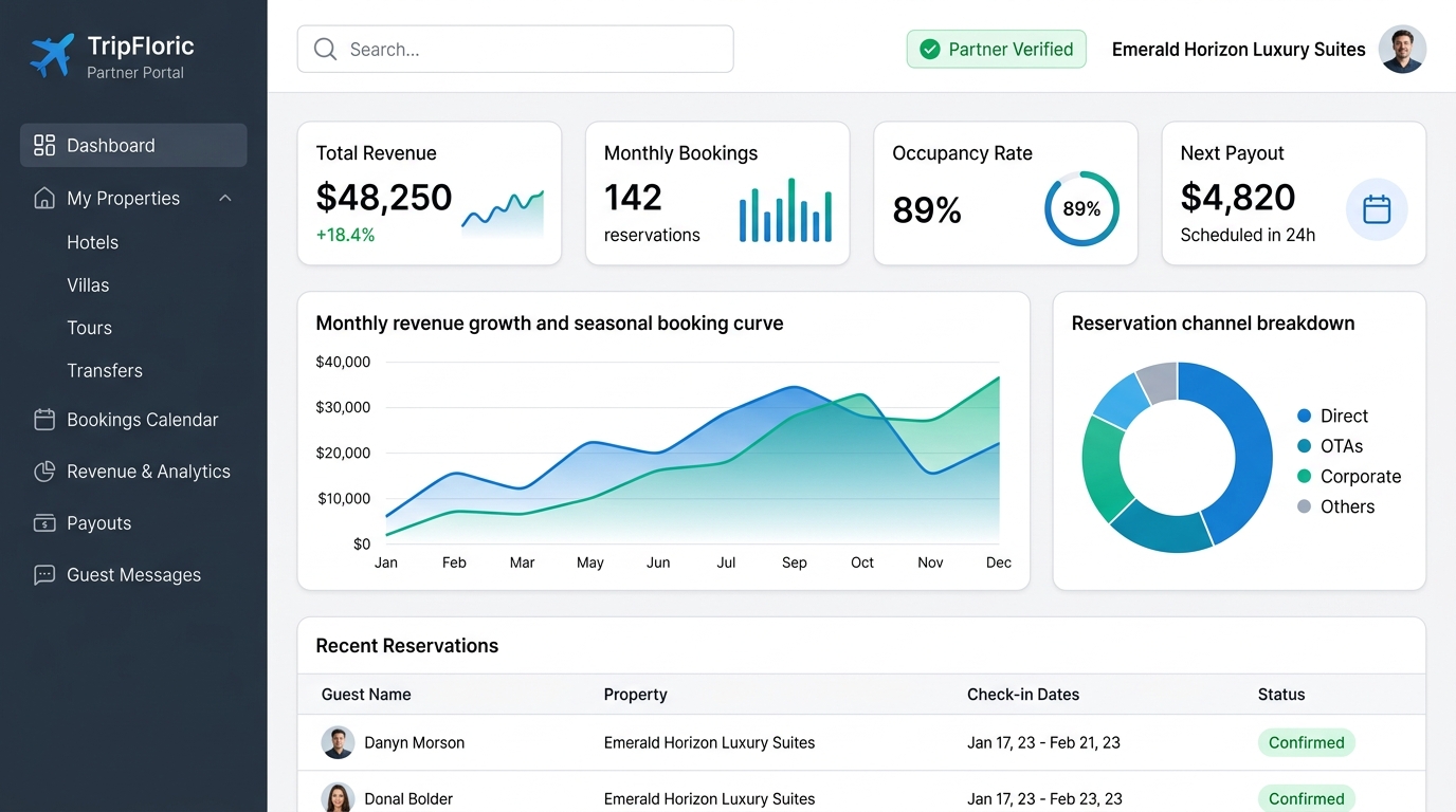 TripFloric Partner Dashboard